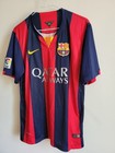 Nike Fc Barcelona Neymar Jr   11 Soccer Jersey  Mens Medium  Red Blue Stripe