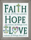 Counted Cross Stitch Kit   Design Works Faith  Hope  Love  dw3297 Sale 