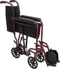 New Steel Transport Chair Wheel Chair Light Weight Wheelchair In Burgundy