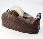 1940   s Art Deco Vintage Scotch Cast Iron Whale Tail Tape Dispenser Brown 3 5 Lbs