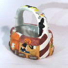 Abc Distributing Ghost Express 1994 Halloween Ceramic 3d Candy Basket Vintage
