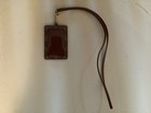 Authentic Coach Id Badge Holder Lanyard Leather Khaki    Brown Gold Hardware