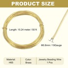 19 Gauge Brass Round Wire 50ft Craft Tarnish Resistant Beading Wires 