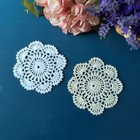 4pcs lot Vintage Hand Crochet Cotton Lace Doilies Small Round Coasters Cup Mats