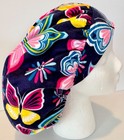 Flannel Butterfly Print Size Medium Medical Bouffant Scrub Cap Surgery Hat
