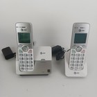 At t Silver 2 Handset Cordless System With Caller Id call Waiting Model El-51203