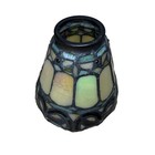 Vintage Leaded Stained Slag Glass Lamp Fan Light Shade