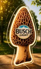 Busch Light Morel Mushroom Led Lighted Beer Advertising Sign Hunting Bar Garage