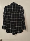 Art Class Girls Xl  16  Plaid Button-up Collared Long Sleeve Shirt Black White
