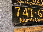 North Carolina Nc 1941 License Plates Matching Pair 747 621