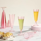 Disposable Pink Champagne Flutes - 40 Pack 5 Oz Acrylic Cocktail Cups