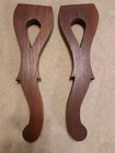 2 Antique Vtg Oak Shelf Brackets Corbels Supports 12-1 2  Ea  Worn Salvage 