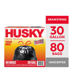  2 Pack  Husky 30 Gallon Large Drawstring Trash Bags  80 Bags