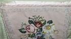 15  Vintage Needlepoint Floral Pillow Cover  Elegant  Braided Edge  Silky Back