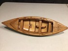 Vintage 18    Long Row Boat Handmade Wooden Nautical Model Kit Toy Boat