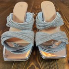 Women s Tammy Rhinestone Heels Silver Open Toe Shoes