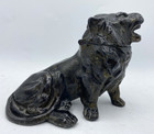 Small Antique French Inkwell 19th Century Belfort Lion