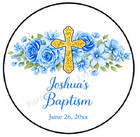 Baptism Boy Blue Personalized Custom Envelope Seals Labels Stickers Party Favors