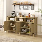 59 In 4-door Sideboard Buffet With Power Outlets   Usb Ports Adjustable Shelves