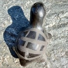 Vintage Hand Carved Black Stone Turtle Figurine Southwest Folk Art Decor