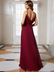 Women s Criss-cross V-neck Chiffon Backless A-line Bridesmaid Dress