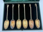 Victorian Sterling Silver Gilt Angel Spoon Set George Adams Chawner London 1867