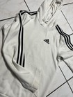 Adidas White Pullover Hoodie 3stripes Logo Sweatshirt Men   s Casual Athletic Wear