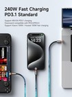 Hagibis Usb C Cable With Protective Cap  240w Fast Charging 4ft  Black Orange 