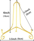  2 Pack 4  Iron Display Stand  Gold Small Iron Easel Plate Display Photo Holder 