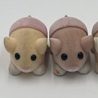 6 Zhu Zhu Pets Hamster Babies Plastic Flocked Fuzzy Roll Around 2009 Cepia Toy