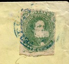 Confederate States 1 With Acid Flaw Used On  Embossed Grocers Csa Cover Mv601