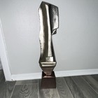 Modern Abstract Metal Sculpture Bronze Tone Statue Art Decor Single Piece