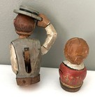 Vintage Carved Wooden Mechanical Bottle Stopper Man Wooden Stopper Woman Skal