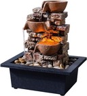 Indoor Tabletop Fountain 3-tier Rockery Relaxation  Soothing Sound Home offic   