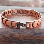 Men s Bracelet Magnetic Therapy Arthritis Pain Relief Pure Solid Copper Bangle