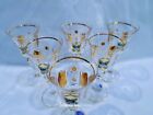 Czech Bohemian Crystal Glass Handmade -  Liquer 6 Pcs With Gold And Enamel