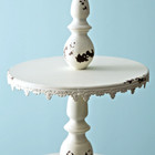 3 Tier Metal Display Stand White Metal Antique Distressed