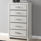 Modern 5-drawer Chest In White Wood Finish By
