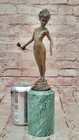 Signed Deco Bronze Sculpture Cubism Nudes Girl Abstract Modern Art Statue Figure