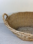 Large Vtg Wicker Woven Laundry Basket Handles 27  X 17  X 13  Decor Oval Storage