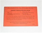 Vintage Durkee s Famous Dressing And Meat Sauce 1940 s Recipe Card Potato Salad