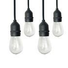 48 Ft Outdoor String Lights Commercial Grade Weatherproof 15 Sockets Heavy Duty