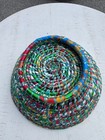 Handmade Upcycled Recycled Wrapper Basket Bowl Colorful Woven Folk Art 12   