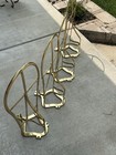 4 Vtg Brass English Horse Saddle Wall Mount Rack