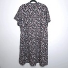 Lands  End Floral Knee Length Button Up Dress 1x Modest Boho Botanical Cottage