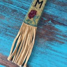 Vintage Native Glass Seed Beaded Suede Fringed Book Mark Mom Mothers    day Gift