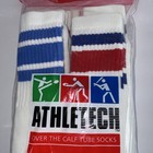 Vintage Atletech Sport Tube Stripe Socks Over The Calf Crew Length Size 10-13 