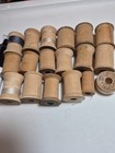 Vintage Wooden Thread Spools Lot Of 18 Sewing Supplies Crafts 