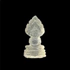Naga Buddha Meditation Statue Carving Quartz Gem Stone Thai Amulet