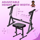 Digital Piano Keyboard Stand And Bench Set - Heavy Duty Adjustable Portable M   